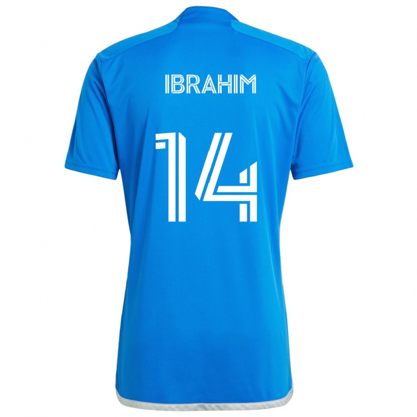 Kandiny Kinderen Sunusi Ibrahim #14 Blauw Wit Thuisshirt Thuistenue 2024/25 T-Shirt België