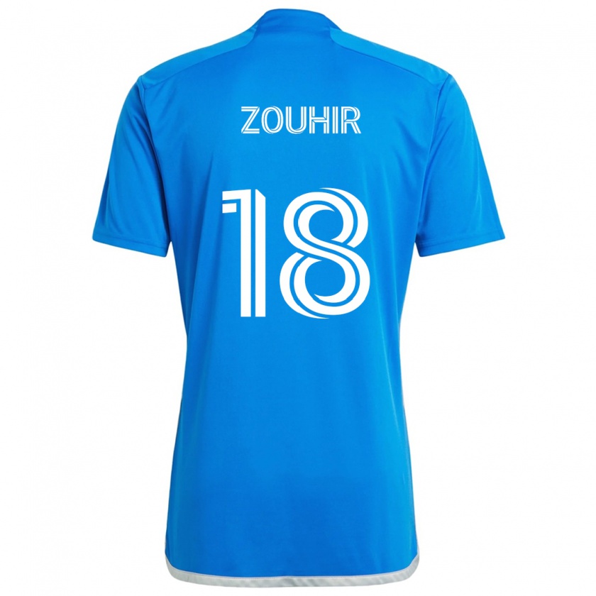 Kandiny Niño Camiseta Rida Zouhir #18 Azul Blanco 1ª Equipación 2024/25 La Camisa