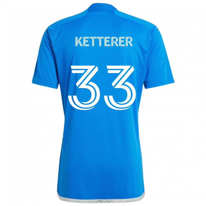 Kandiny Niño Camiseta Logan Ketterer #33 Azul Blanco 1ª Equipación 2024/25 La Camisa