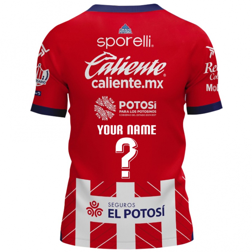 Kandiny Niño Camiseta Su Nombre #0 Rojo Blanco 1ª Equipación 2024/25 La Camisa