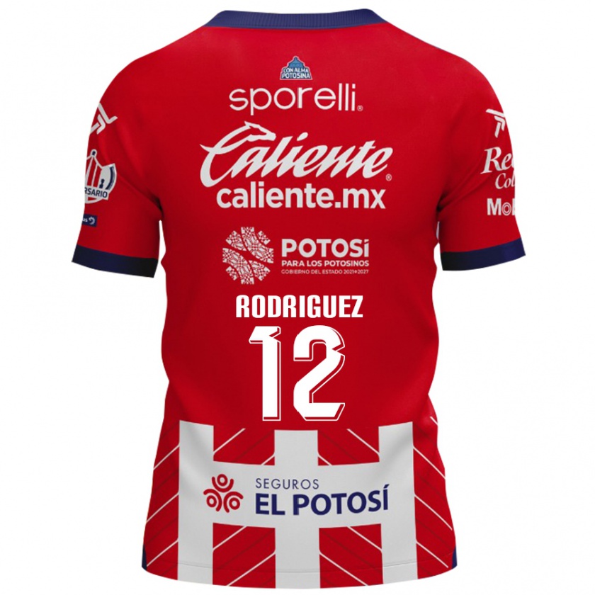 Kandiny Niño Camiseta David Rodríguez #12 Rojo Blanco 1ª Equipación 2024/25 La Camisa