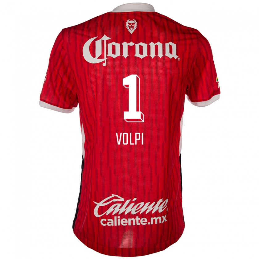 Kandiny Niño Camiseta Tiago Volpi #1 Rojo Blanco 1ª Equipación 2024/25 La Camisa México