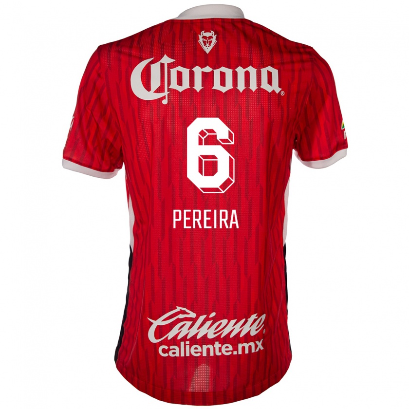 Kandiny Niño Camiseta Federico Pereira #6 Rojo Blanco 1ª Equipación 2024/25 La Camisa México