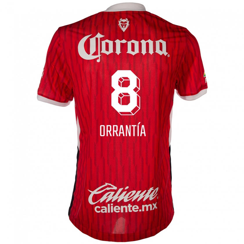 Kandiny Niño Camiseta Carlos Orrantía #8 Rojo Blanco 1ª Equipación 2024/25 La Camisa México