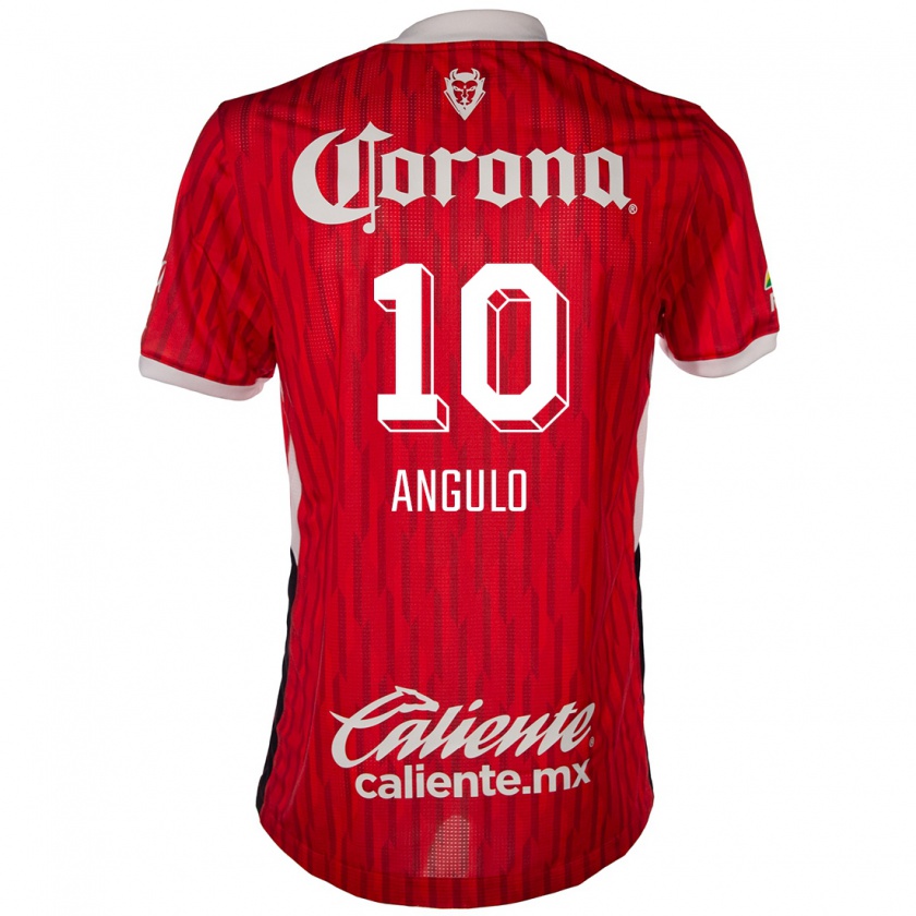 Kandiny Niño Camiseta Jesús Angulo #10 Rojo Blanco 1ª Equipación 2024/25 La Camisa México