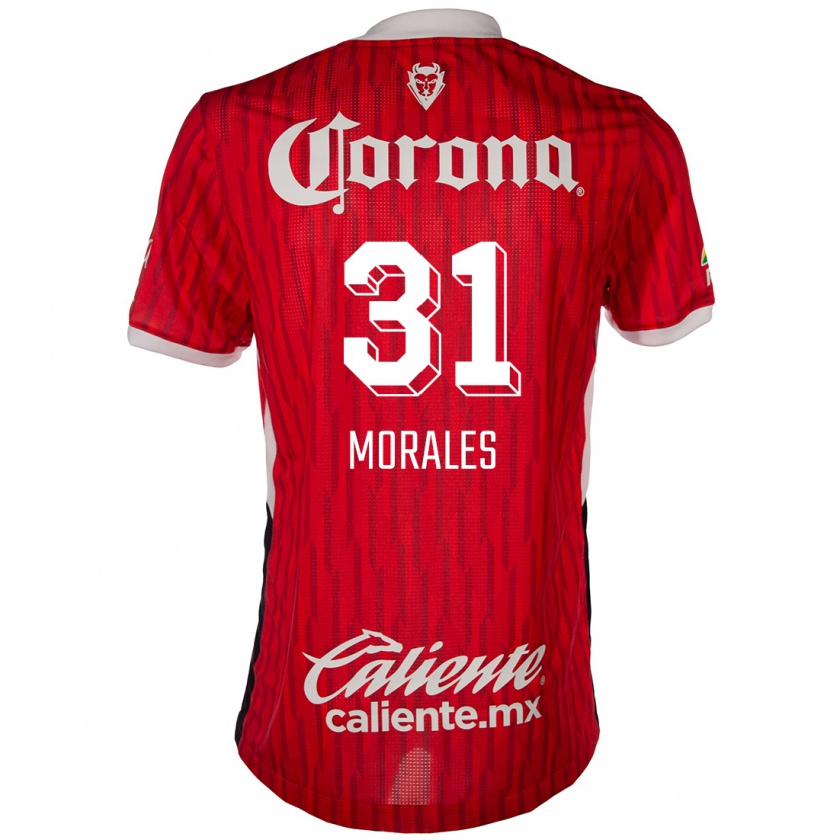 Kandiny Niño Camiseta Robert Morales #31 Rojo Blanco 1ª Equipación 2024/25 La Camisa México