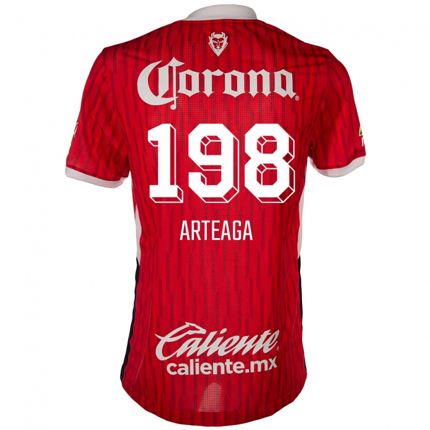 Kandiny Niño Camiseta Víctor Arteaga #198 Rojo Blanco 1ª Equipación 2024/25 La Camisa México