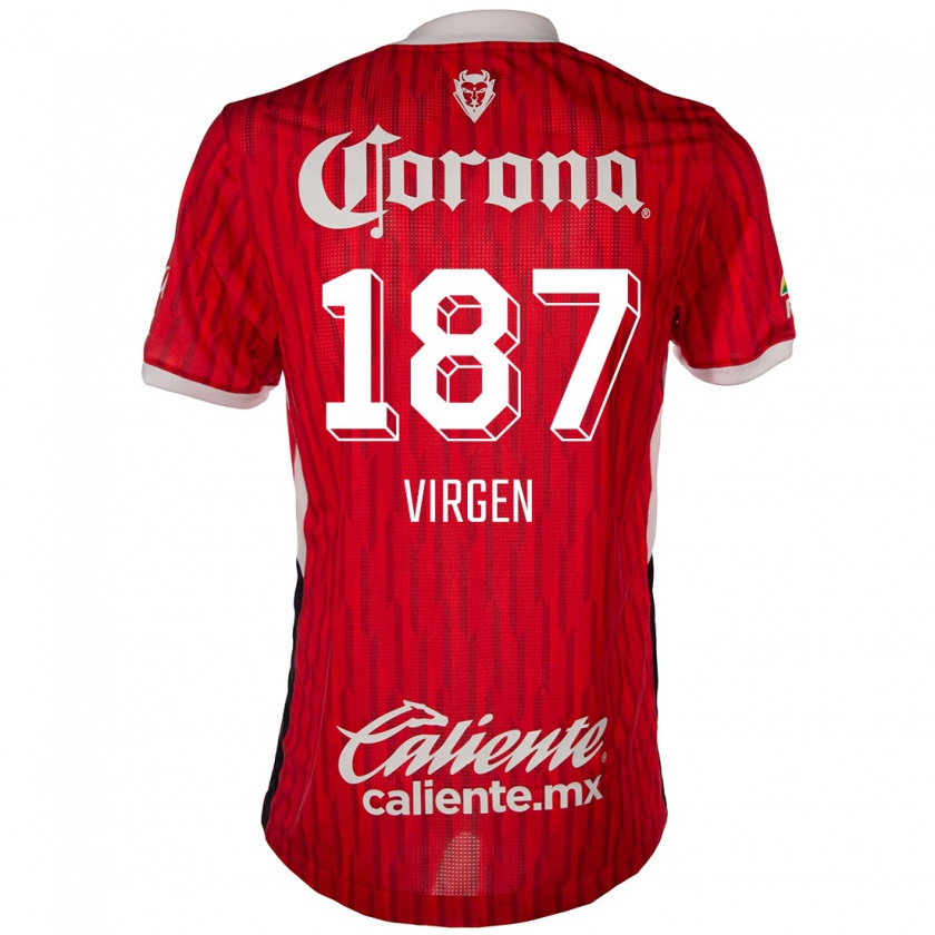 Kandiny Kinderen Oswaldo Virgen #187 Rood Wit Thuisshirt Thuistenue 2024/25 T-Shirt België