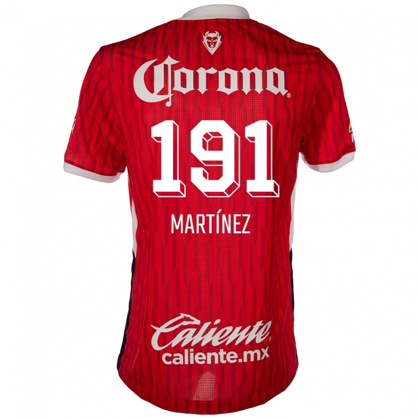 Kandiny Niño Camiseta Kevin Martínez #191 Rojo Blanco 1ª Equipación 2024/25 La Camisa México