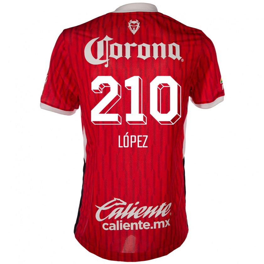 Kandiny Niño Camiseta Juan López #210 Rojo Blanco 1ª Equipación 2024/25 La Camisa México