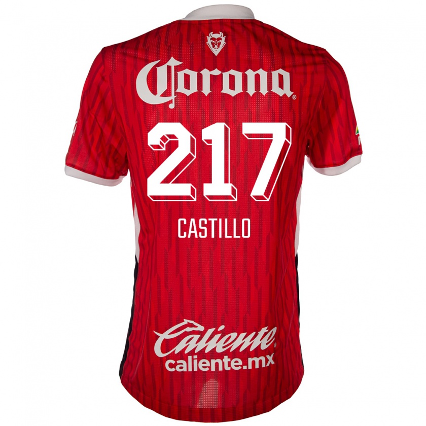 Kandiny Niño Camiseta Klever Castillo #217 Rojo Blanco 1ª Equipación 2024/25 La Camisa México