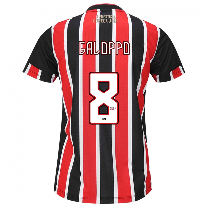 Kandiny Kinderen Giuliano Galoppo #8 Zwart Rood Wit Uitshirt Uittenue 2024/25 T-Shirt