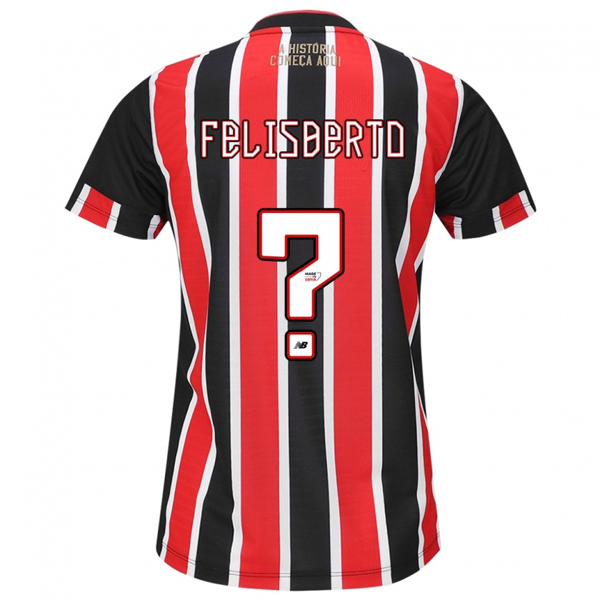 Kandiny Bambino Maglia Igor Felisberto #0 Nero Rosso Bianco Kit Gara Away 2024/25 Maglietta