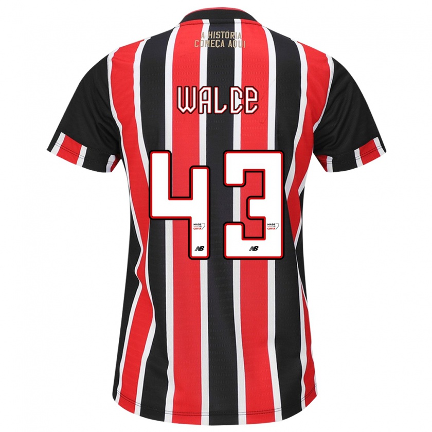 Kandiny Bambino Maglia Walce #43 Nero Rosso Bianco Kit Gara Away 2024/25 Maglietta