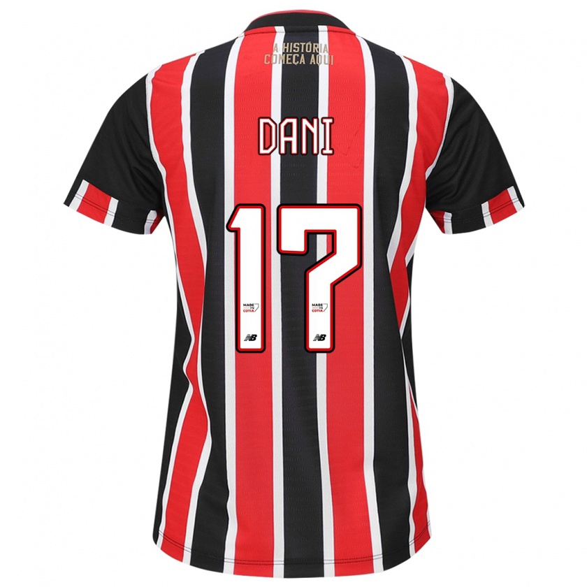 Kandiny Niño Camiseta Dani #17 Negro Rojo Blanco 2ª Equipación 2024/25 La Camisa México