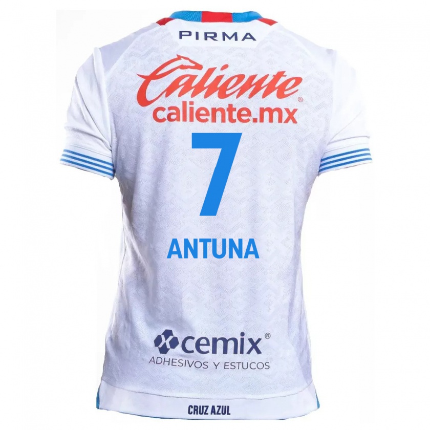 Kandiny Niño Camiseta Uriel Antuna #7 Blanco Azul 2ª Equipación 2024/25 La Camisa México