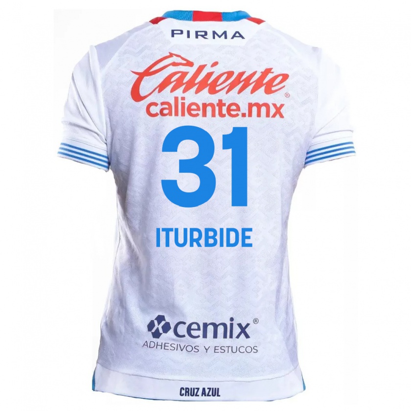 Kandiny Bambino Maglia Luis Iturbide #31 Bianco Blu Kit Gara Away 2024/25 Maglietta