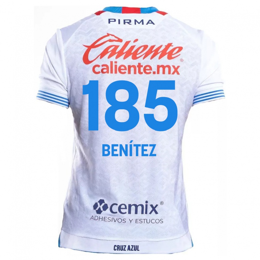 Kandiny Niño Camiseta Cristopher Benítez #185 Blanco Azul 2ª Equipación 2024/25 La Camisa