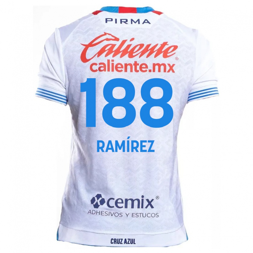 Kandiny Kinderen Diego Ramírez #188 Wit Blauw Uitshirt Uittenue 2024/25 T-Shirt