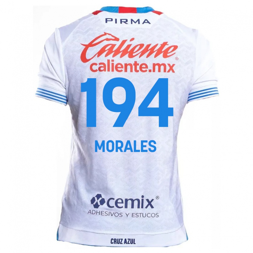 Kandiny Niño Camiseta Amaury Morales #194 Blanco Azul 2ª Equipación 2024/25 La Camisa