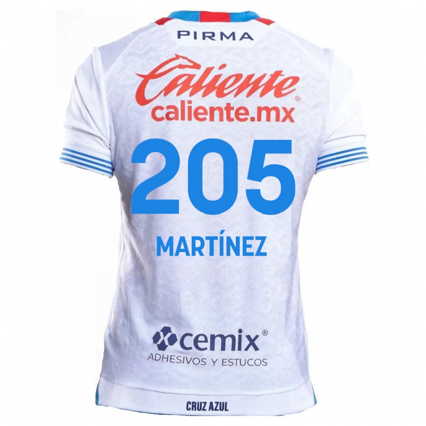 Kandiny Niño Camiseta César Martínez #205 Blanco Azul 2ª Equipación 2024/25 La Camisa