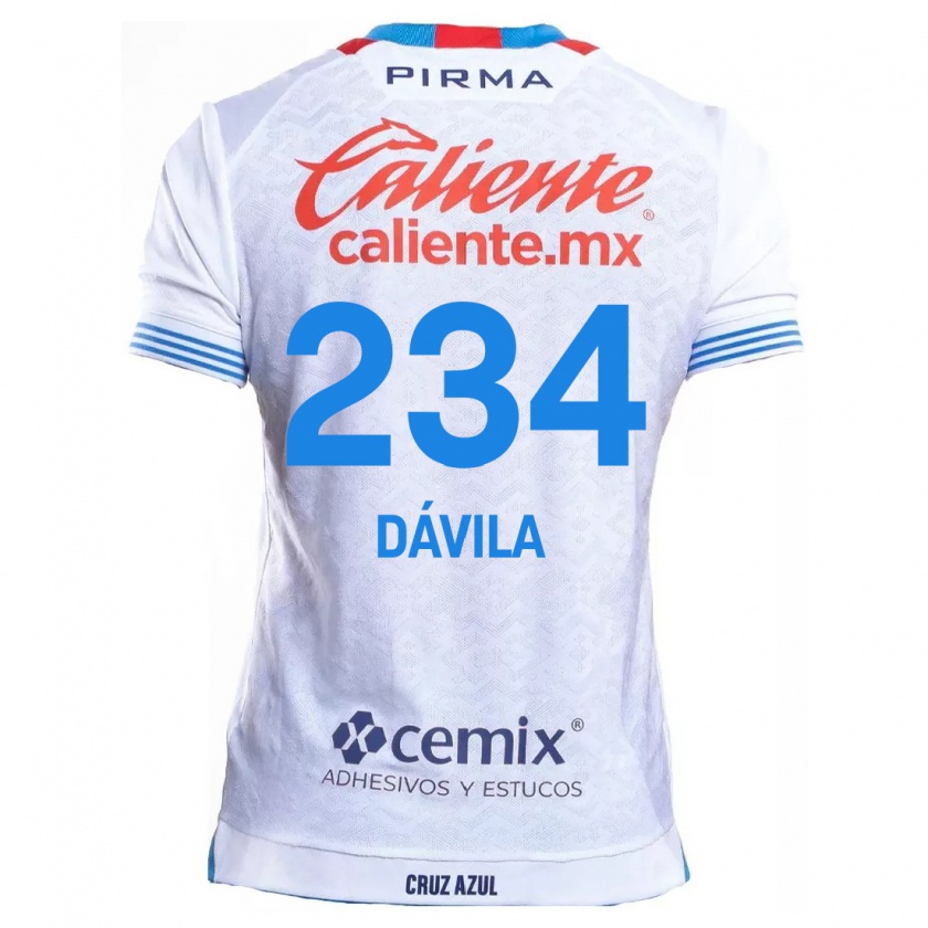 Kandiny Bambino Maglia Emilio Dávila #234 Bianco Blu Kit Gara Away 2024/25 Maglietta