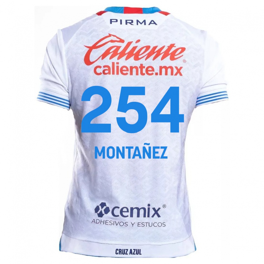 Kandiny Niño Camiseta Humberto Montañez #254 Blanco Azul 2ª Equipación 2024/25 La Camisa