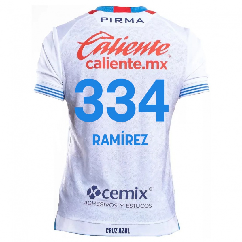 KandinyキッズMauricio Ramírez#334白青アウェイシャツ2024/25ジャージーユニフォーム