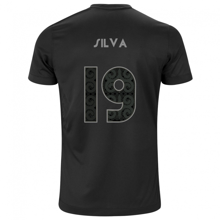 Kandiny Bambino Maglia Gustavo Silva #19 Nero Kit Gara Away 2024/25 Maglietta