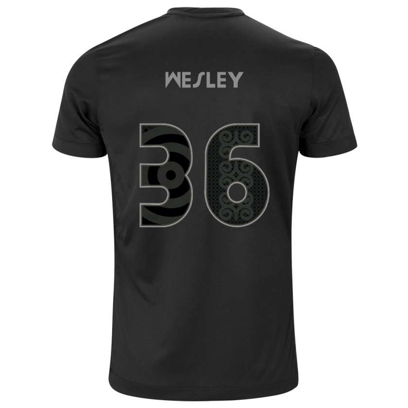 Kandiny Bambino Maglia Wesley #36 Nero Kit Gara Away 2024/25 Maglietta