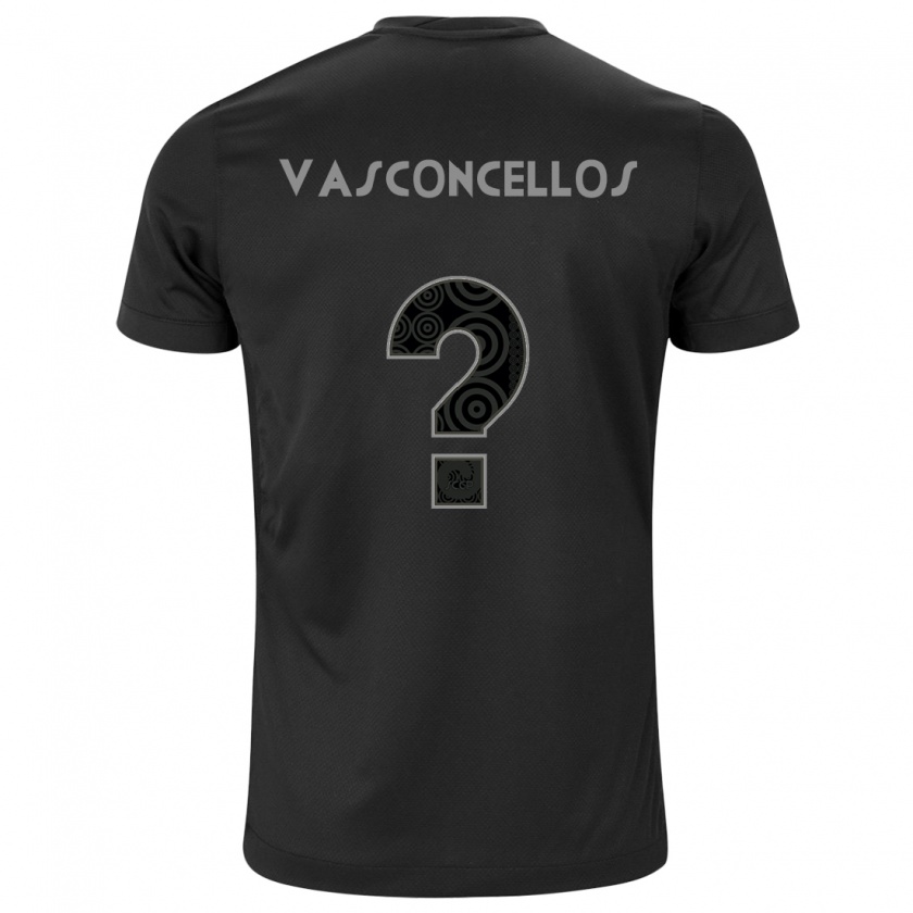 KandinyキッズCauã Vasconcellos#0黒アウェイシャツ2024/25ジャージーユニフォーム