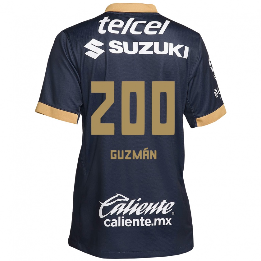 KandinyキッズAlan Guzmán#200オブシディアンゴールドホワイトアウェイシャツ2024/25ジャージーユニフォーム