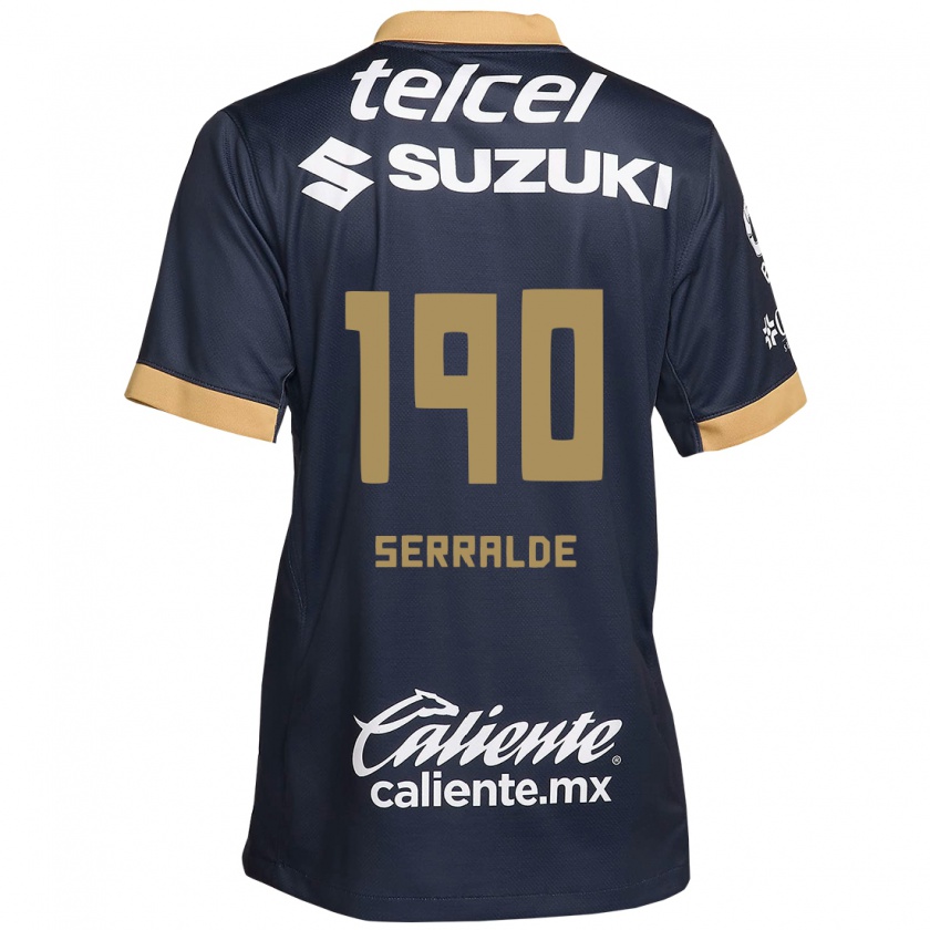 KandinyキッズGerardo Serralde#190オブシディアンゴールドホワイトアウェイシャツ2024/25ジャージーユニフォーム