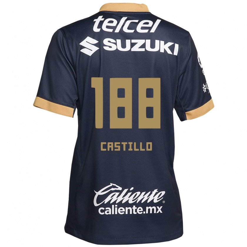 Kandiny Kinderen Christian Castillo #188 Obsidiaan Goud Wit Uitshirt Uittenue 2024/25 T-Shirt