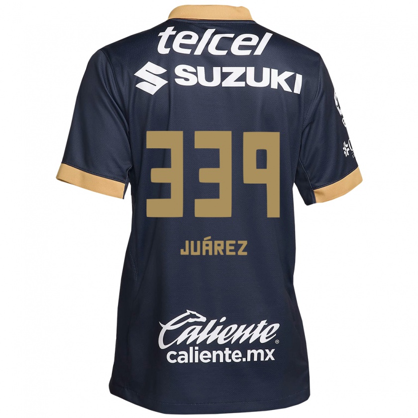 Kandiny Bambino Maglia Jonathan Juárez #339 Ossidiana Oro Bianco Kit Gara Away 2024/25 Maglietta