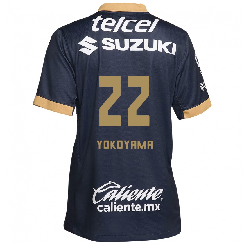 Kandiny Kinderen Akemi Yokoyama #22 Obsidiaan Goud Wit Uitshirt Uittenue 2024/25 T-Shirt