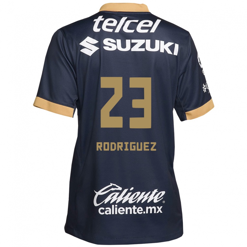 Kandiny Kinderen Catherine Rodriguez #23 Obsidiaan Goud Wit Uitshirt Uittenue 2024/25 T-Shirt