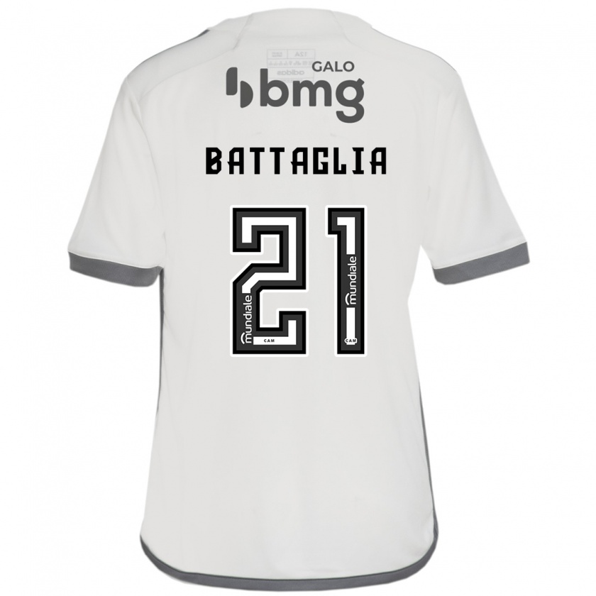 Kandiny Kinderen Rodrigo Battaglia #21 Gebroken Wit Uitshirt Uittenue 2024/25 T-Shirt België