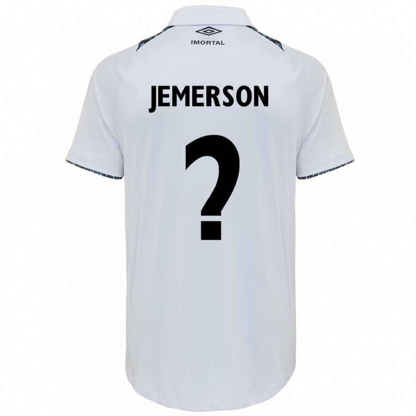 Kandiny Bambino Maglia Jemerson #0 Bianco Blu Kit Gara Away 2024/25 Maglietta