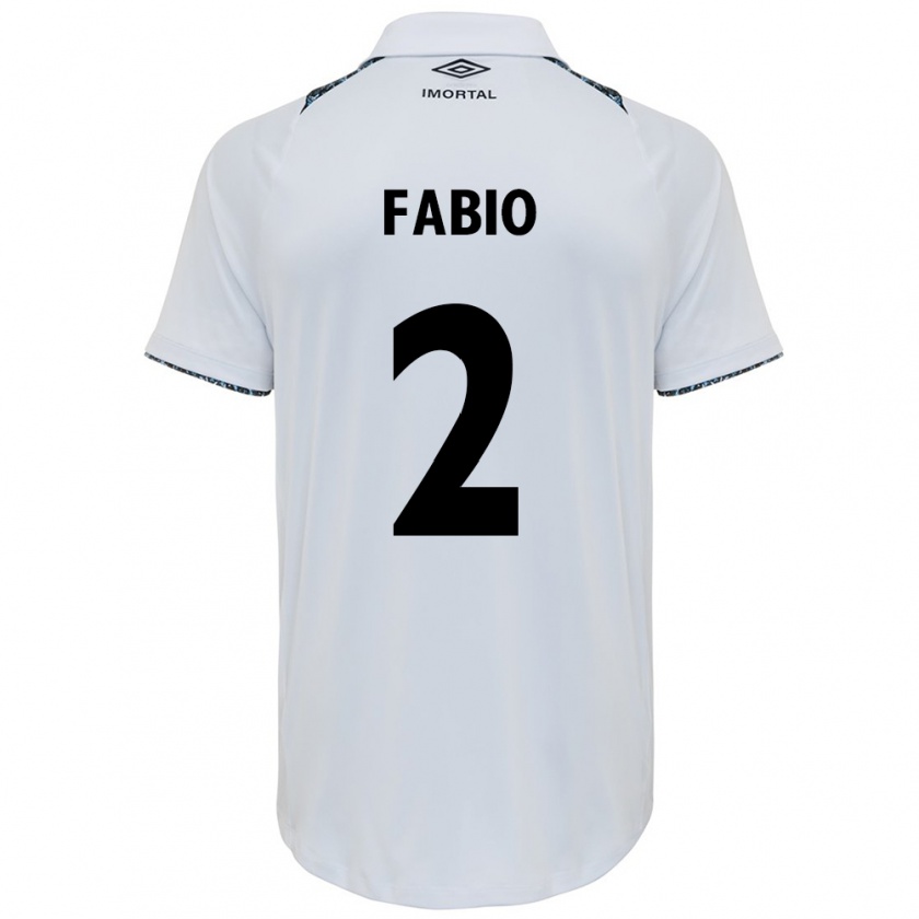 Kandiny Bambino Maglia Fábio #2 Bianco Blu Kit Gara Away 2024/25 Maglietta