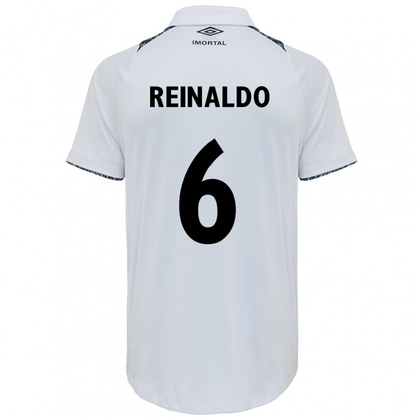 Kandiny Bambino Maglia Reinaldo #6 Bianco Blu Kit Gara Away 2024/25 Maglietta