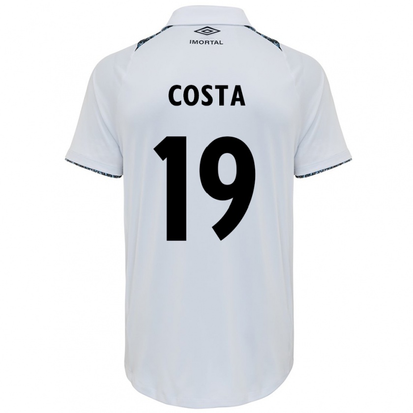 Kandiny Kinderen Diego Costa #19 Wit Blauw Uitshirt Uittenue 2024/25 T-Shirt