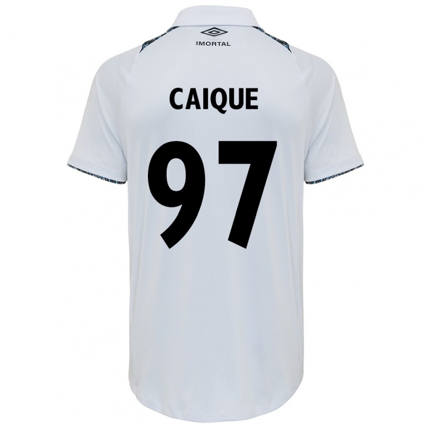 Kandiny Bambino Maglia Caíque #97 Bianco Blu Kit Gara Away 2024/25 Maglietta