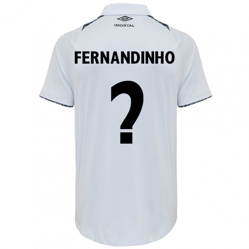 Kandiny Bambino Maglia Fernandinho #0 Bianco Blu Kit Gara Away 2024/25 Maglietta