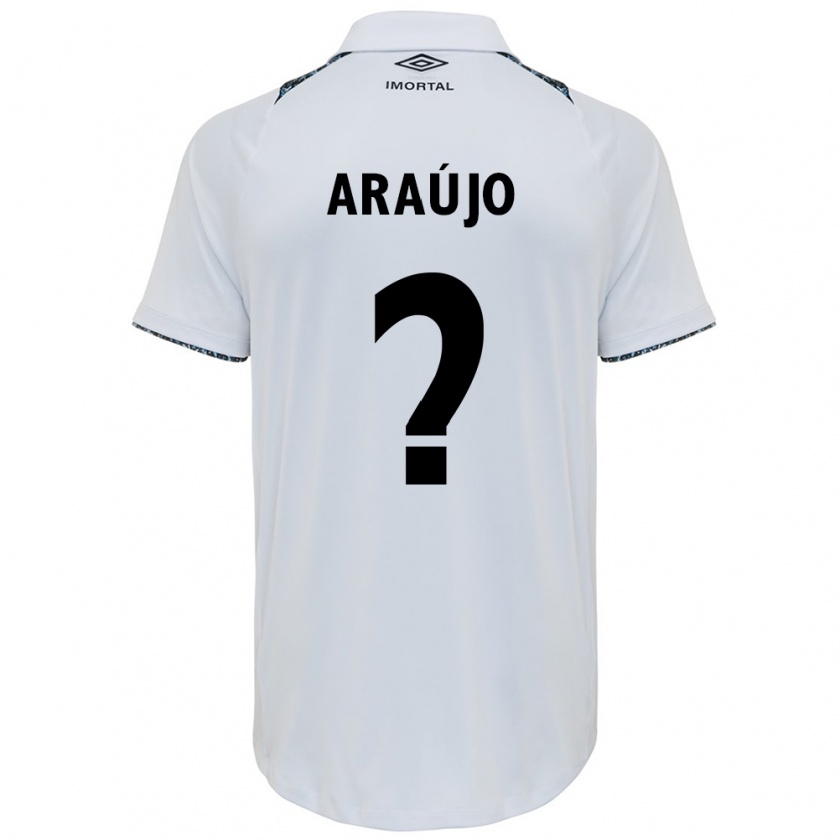 Kandiny Bambino Maglia João Araújo #0 Bianco Blu Kit Gara Away 2024/25 Maglietta