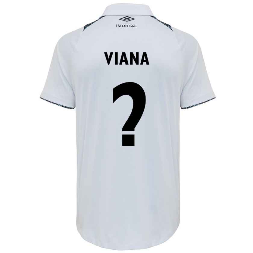 Kandiny Bambino Maglia Arthur Viana #0 Bianco Blu Kit Gara Away 2024/25 Maglietta