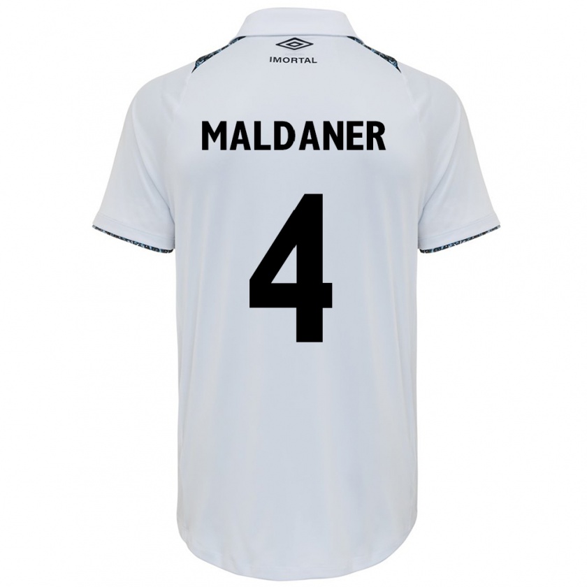 Kandiny Bambino Maglia Pati Maldaner #4 Bianco Blu Kit Gara Away 2024/25 Maglietta