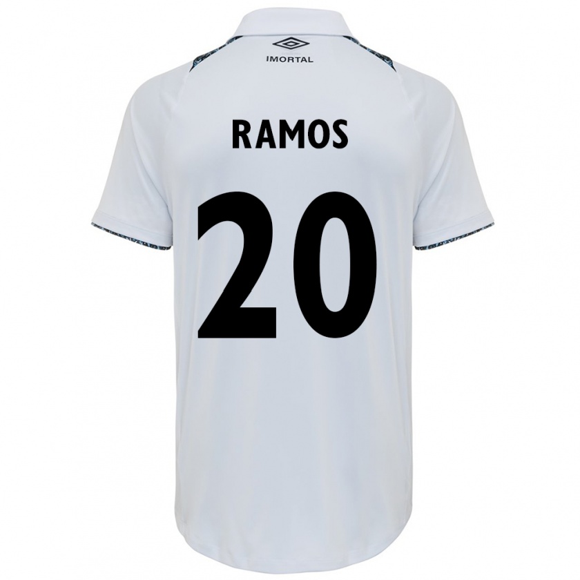 Kandiny Bambino Maglia Mónica Ramos #20 Bianco Blu Kit Gara Away 2024/25 Maglietta