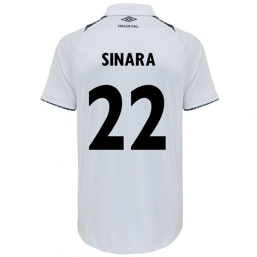 Kandiny Bambino Maglia Sinara #22 Bianco Blu Kit Gara Away 2024/25 Maglietta