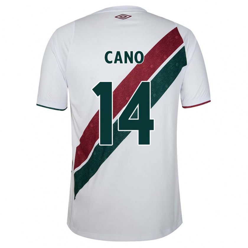 Kandiny Kinderen Germán Cano #14 Wit Groen Kastanjebruin Uitshirt Uittenue 2024/25 T-Shirt